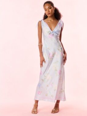 LoveShackFancy Perri Floral Scarf-Tie Maxi Dress